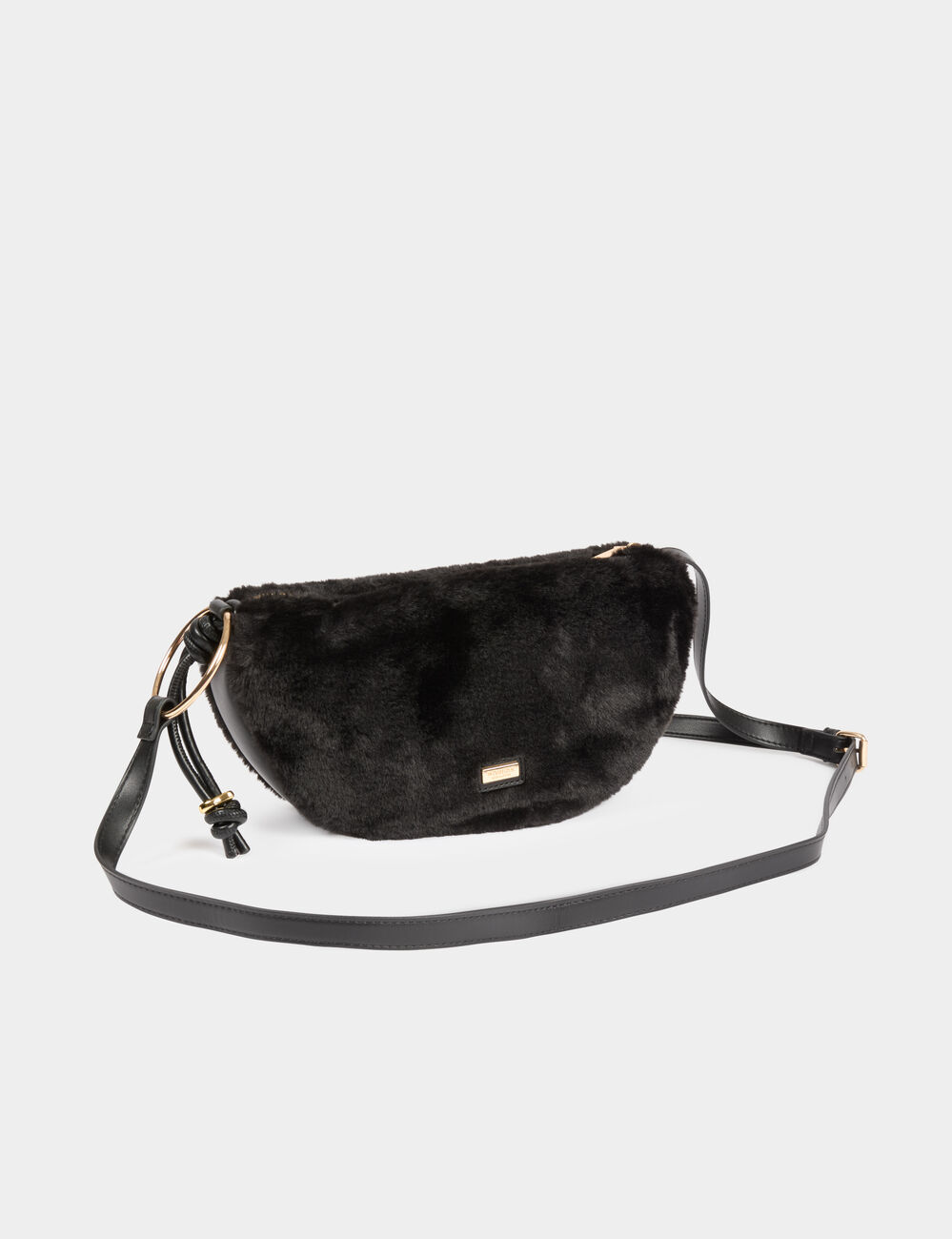 Sac demi-lune noir femme