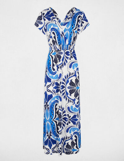 Robe longue fluide multicolore femme