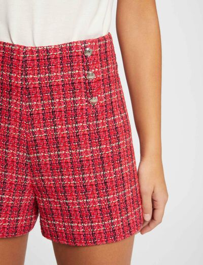 Rechte short van tweed meerkleurig vrouw