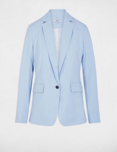 Veste ajust&eacute;e rayures bleu ciel femme