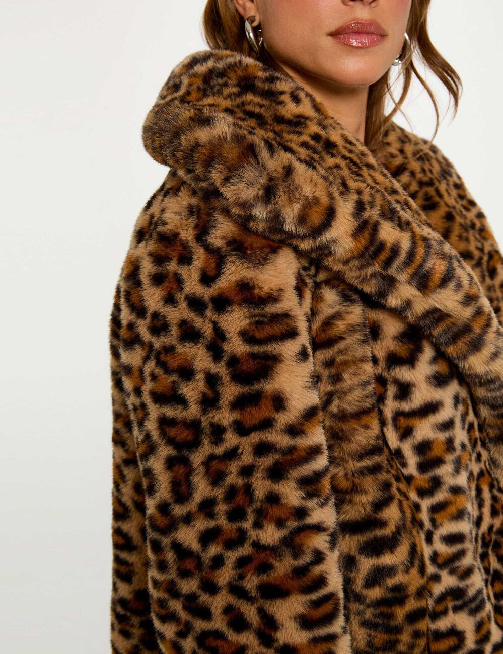 Manteau fausse fourrure multicolore femme