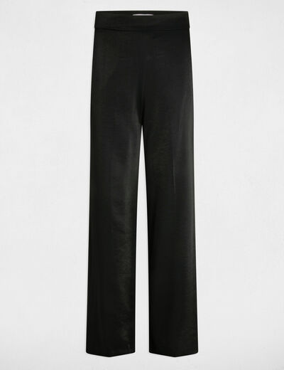 Pantalon large fluide noir femme