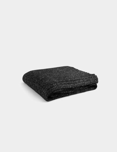 Écharpe tricotée noir femme
