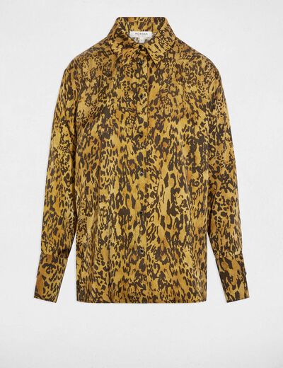 Satijnen blouse met print meerkleurig vrouw