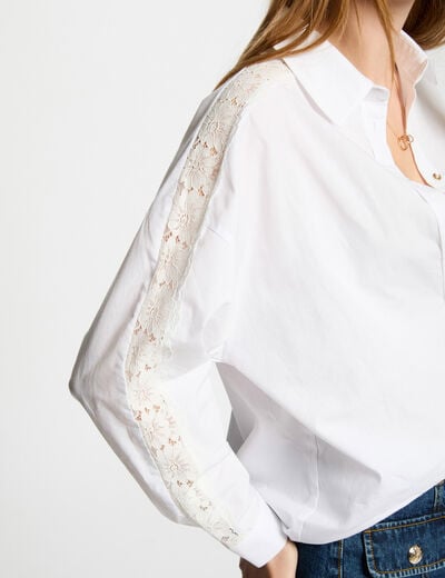 Chemise manches longues blanc femme