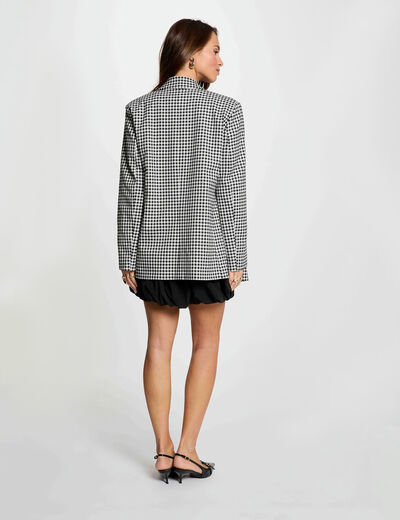 Oversized blazer met reverskraag zwart vrouw