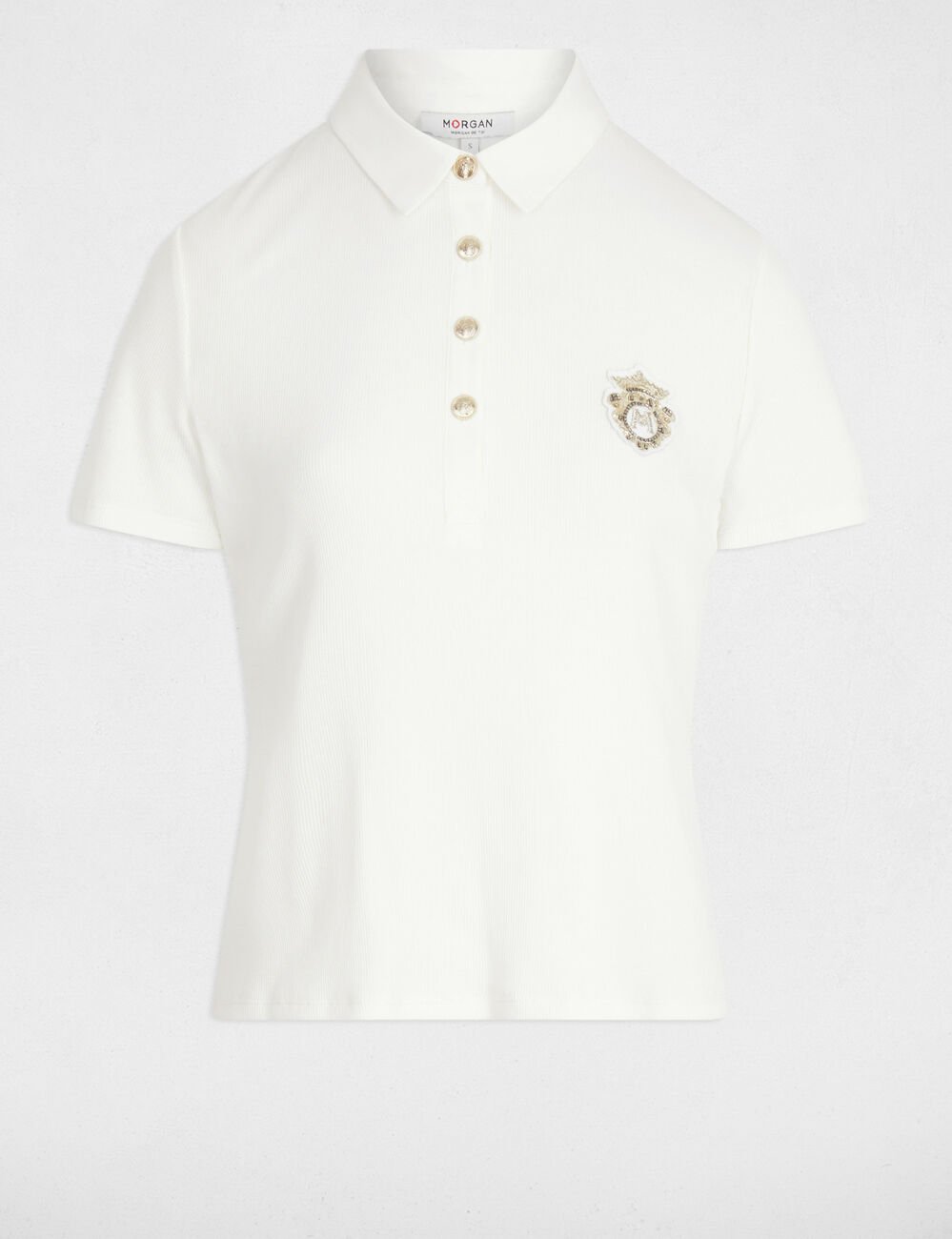T-shirt met korte mouwen helder wit vrouw