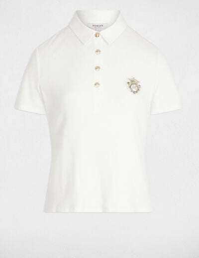 T-shirt met korte mouwen helder wit vrouw