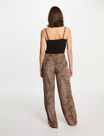 Wijde broek met print meerkleurig vrouw