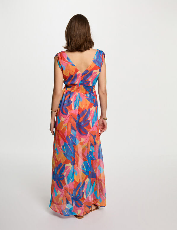 robe longue droite imprimee multicolore femme Robe longue droite imprimée multicolore femme
