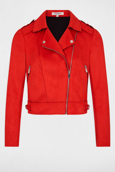Veste Motard Femme Fleurie - Blouson Court Zippé En Polyester, Coupe Moulante, Manches Longues