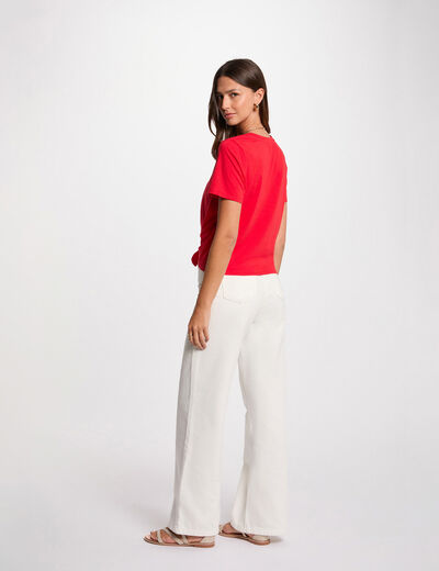 T-shirt manches courtes rouge femme