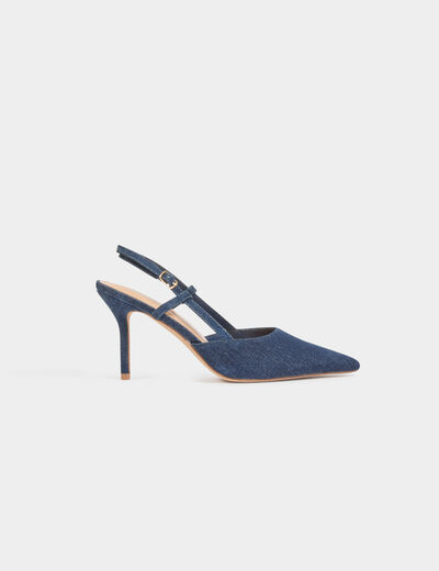 Escarpins slingback denim stone femme
