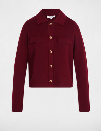 Vest met lange mouwen bordeaux vrouw