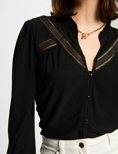 T-shirt manches longues noir femme