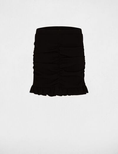 Jupe courte pliss&eacute;e noir femme