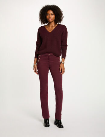 Pantalon bootcut prune femme