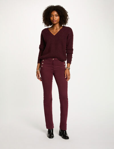 Bootcut broek pruim vrouw