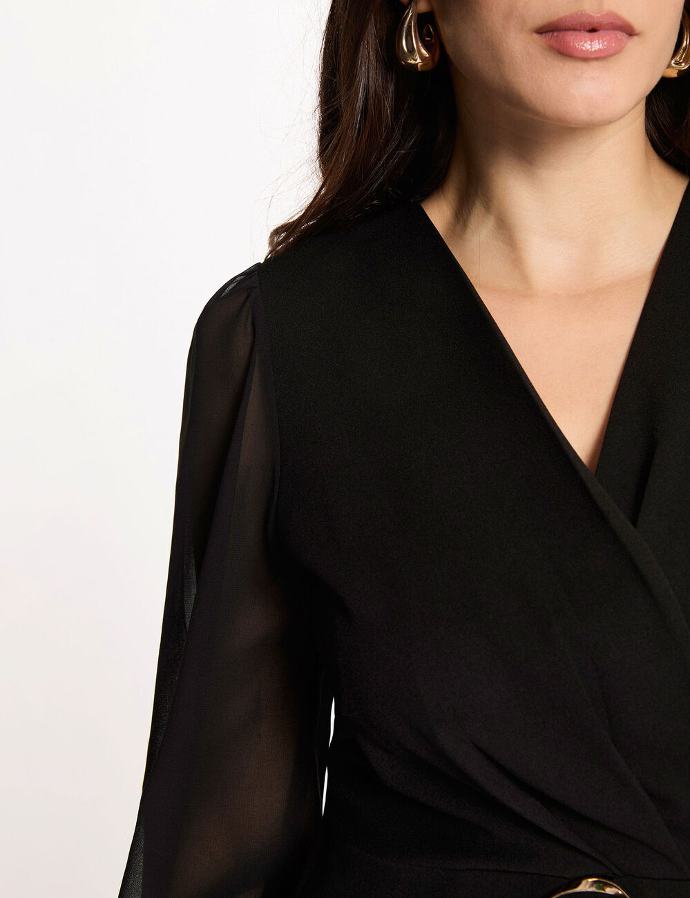 Robe courte cache coeur noir femme