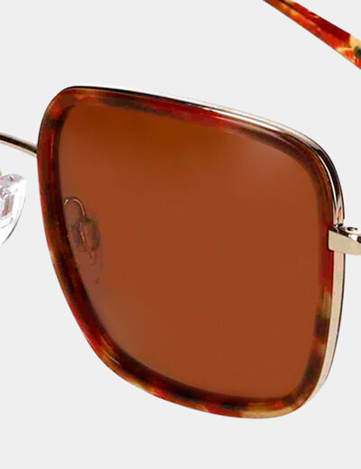 Lunettes de soleil carrée marron femme