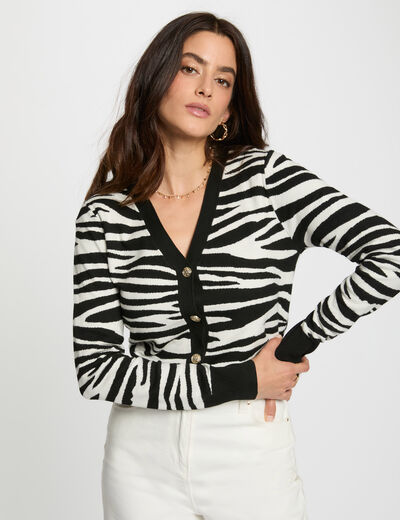 Cropped gilet met V-hals zwart vrouw