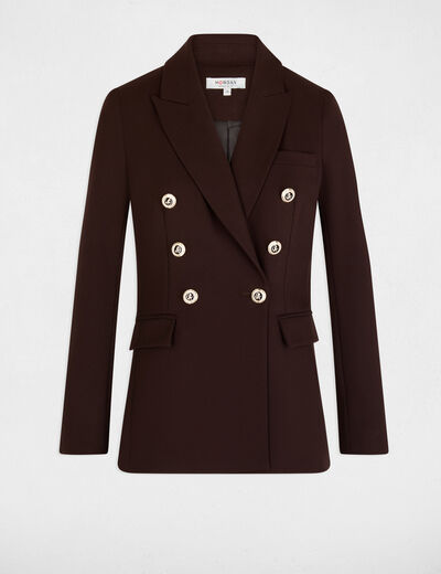 Blazer ajusté sans manches marron foncé femme