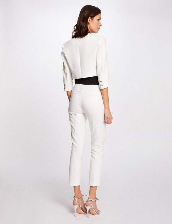 veste droite manches 34 ivoire femme Veste droite manches 3/4 ivoire femme