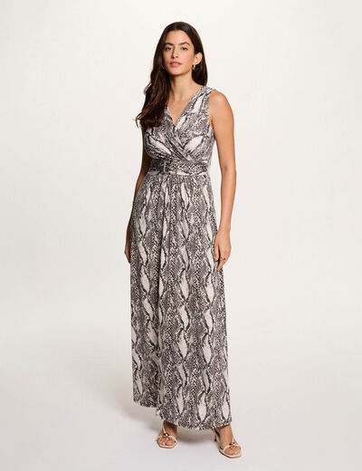 Robe longue d&eacute;collet&eacute; multicolore femme
