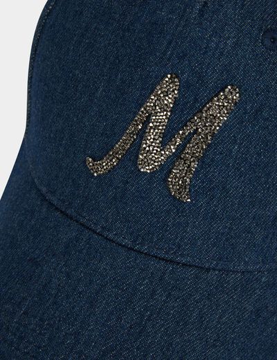 Casquette en jean M strass denim stone femme