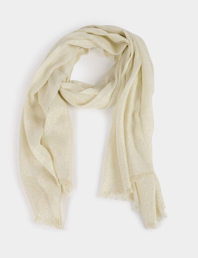 Foulard fils métallisés jaune or femme