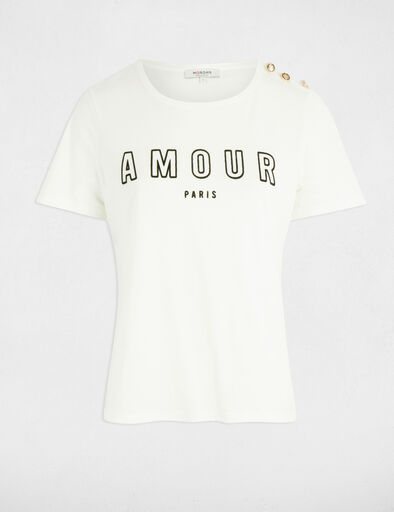 t shirt a inscription blanc femme T-shirt à inscription blanc femme