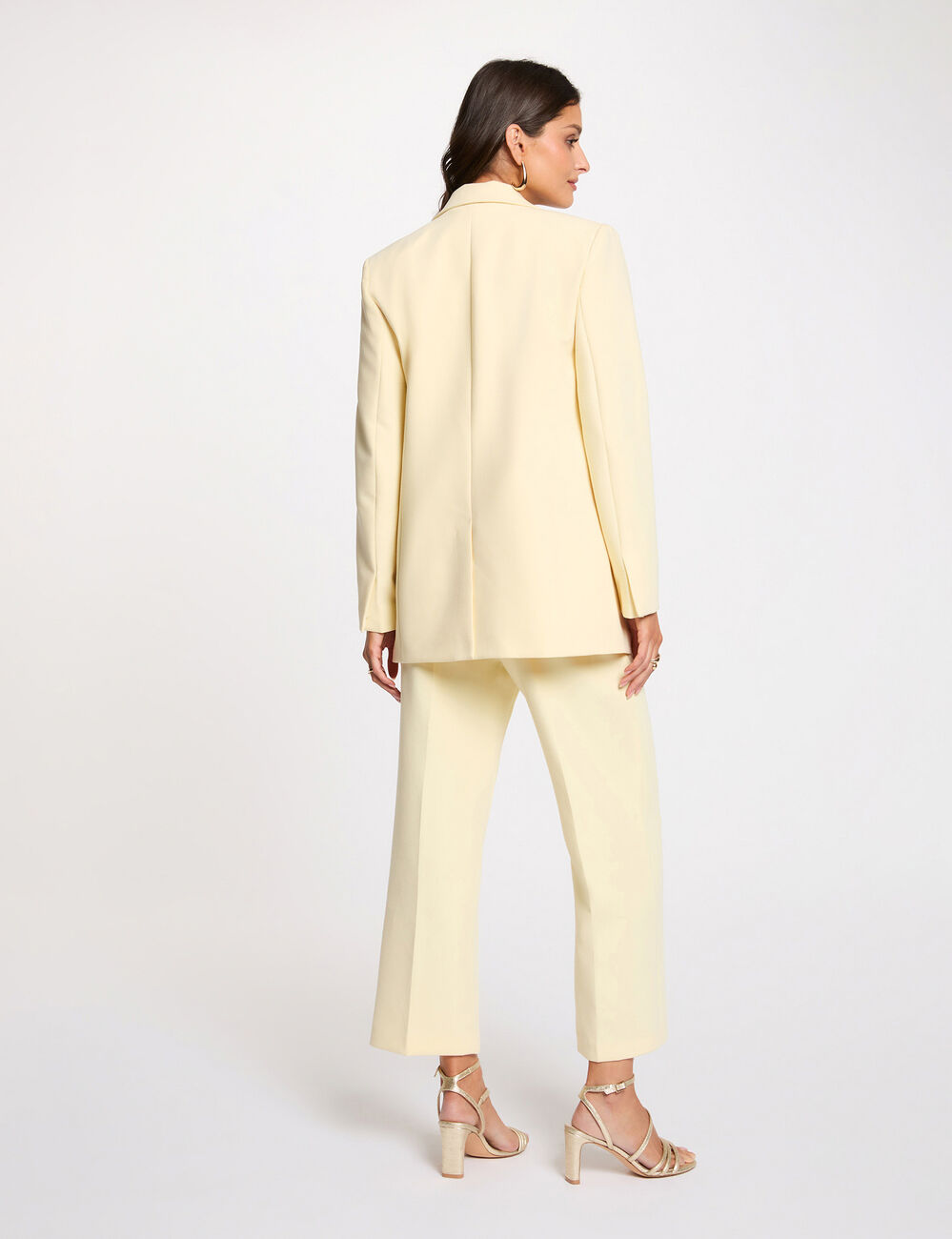 Veste blazer jaune pastel femme