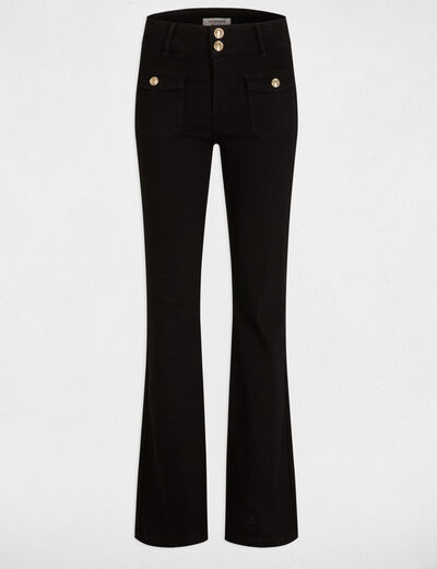 Bootcut jeans met klepzakken zwart vrouw