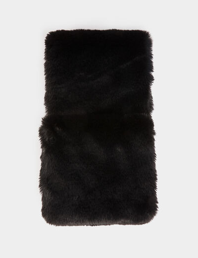 Écharpe fausse fourrure noir femme