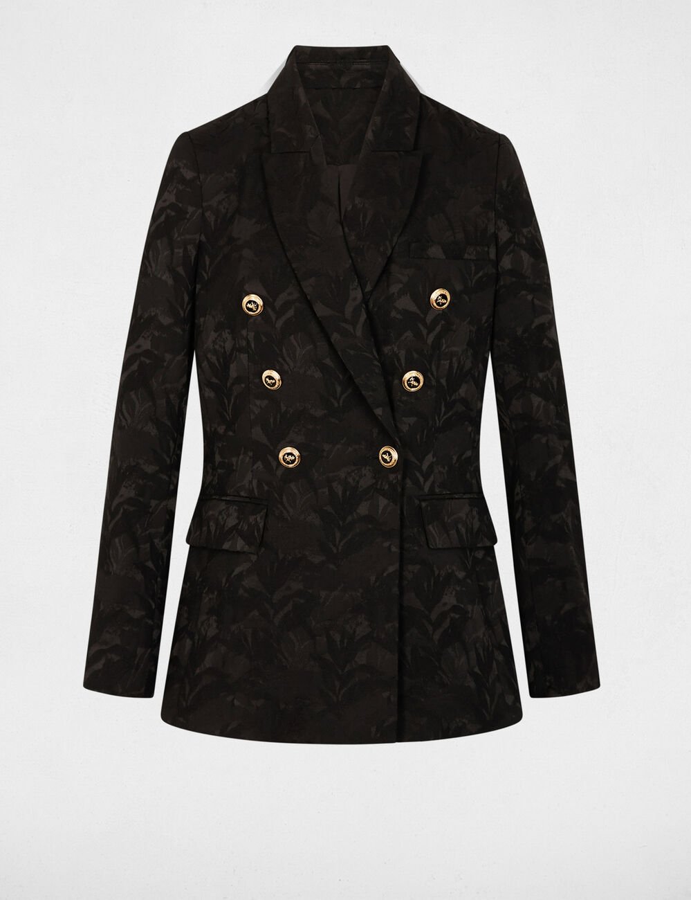 veste jacquard ajustee noir femme zwart vrouw