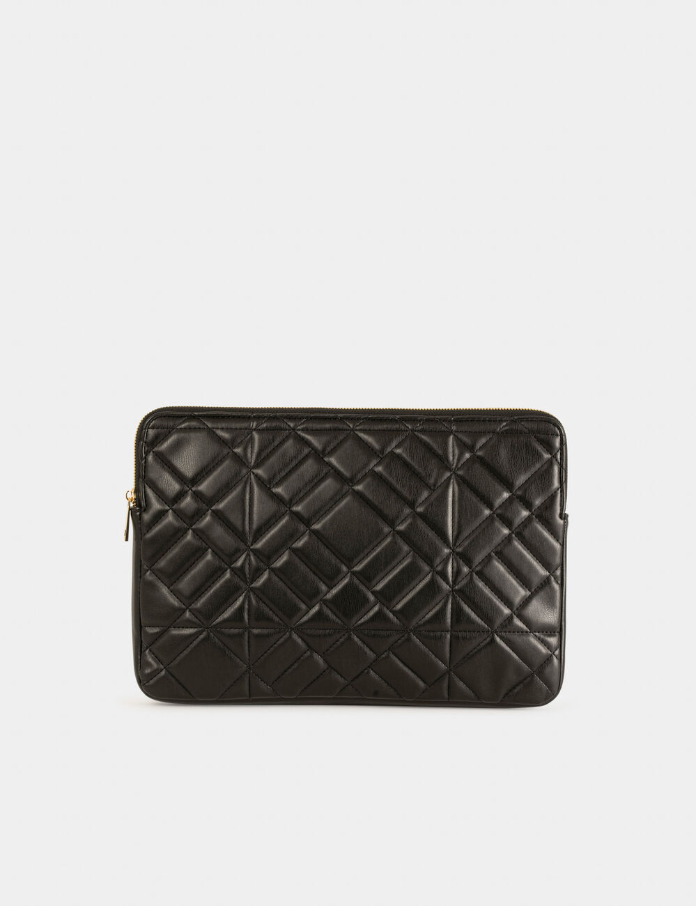 Pochette ordinateur matelass&eacute;e noir femme