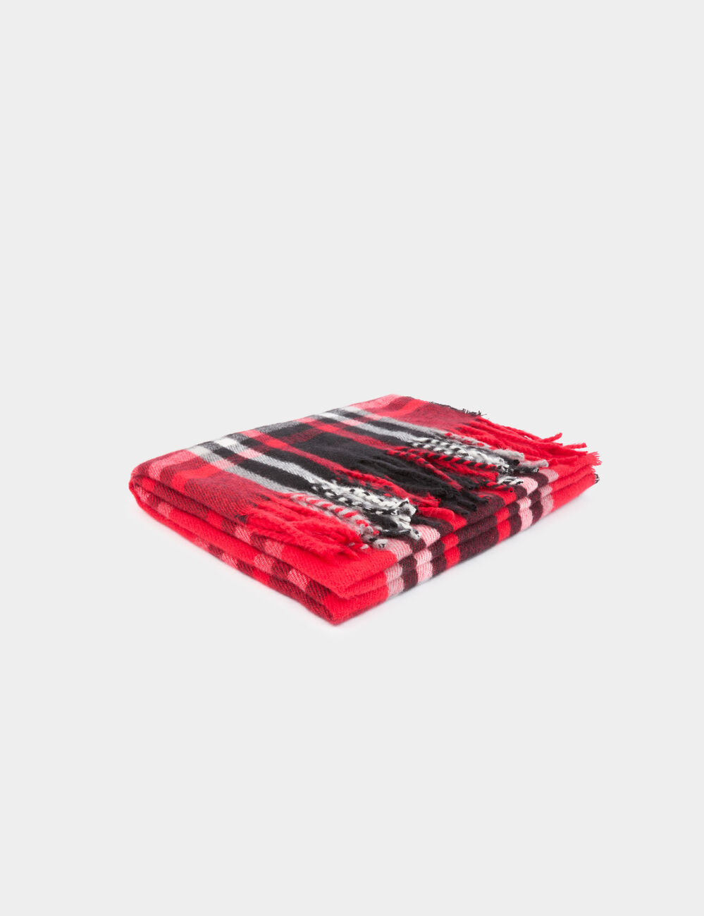 Geruite sjaal rood vrouw