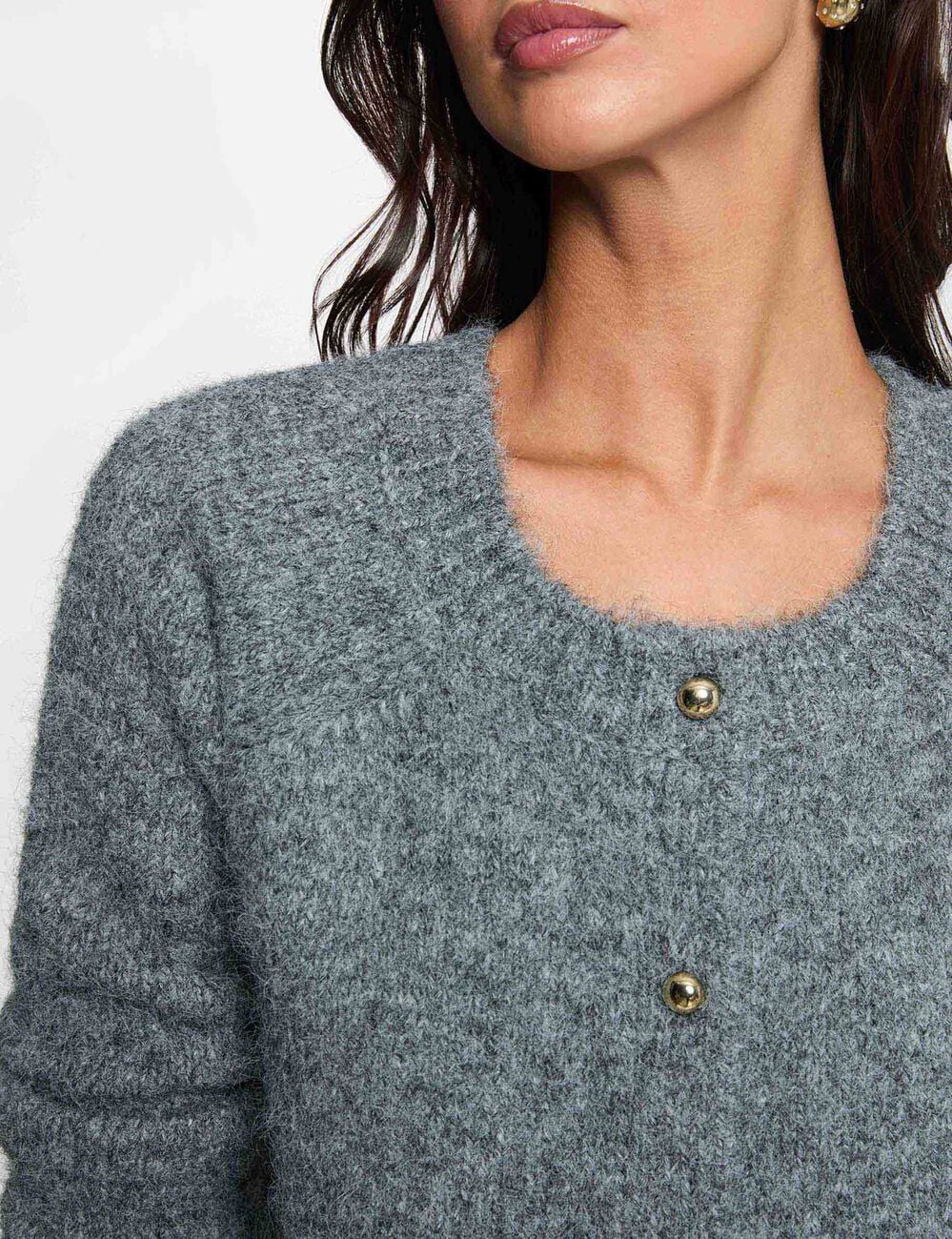 Vest met ronde hals gris clair vrouw