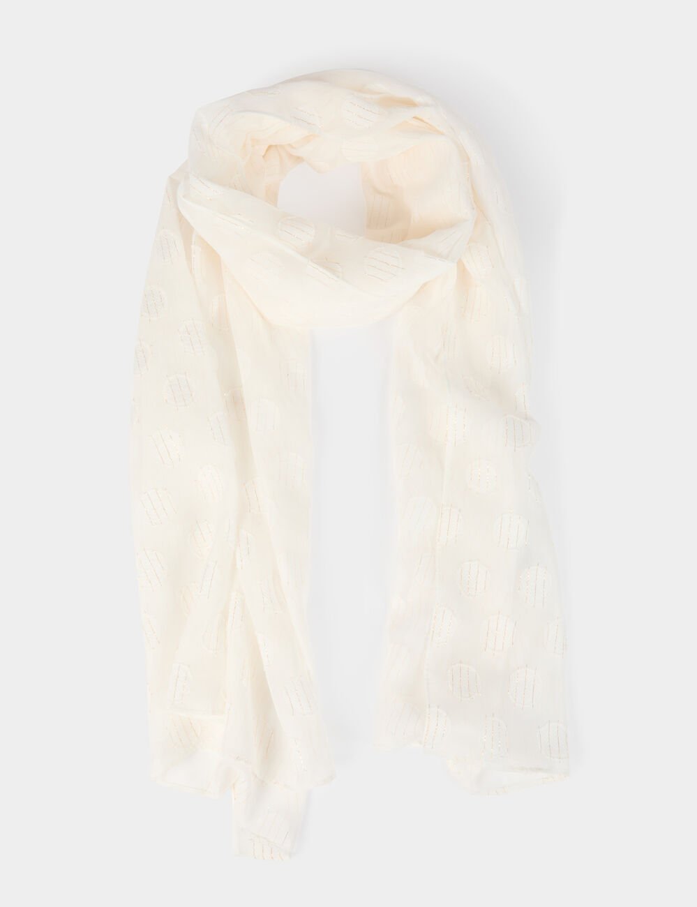 Foulard à pois blanc femme