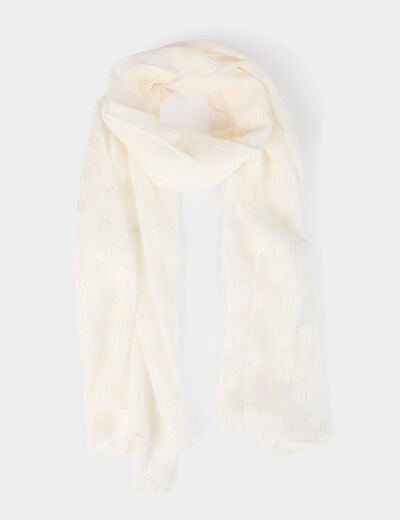 Foulard à pois blanc femme
