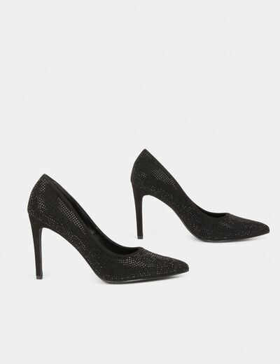 Escarpins détails strass noir femme