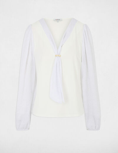 T-shirt manches longues blanc femme