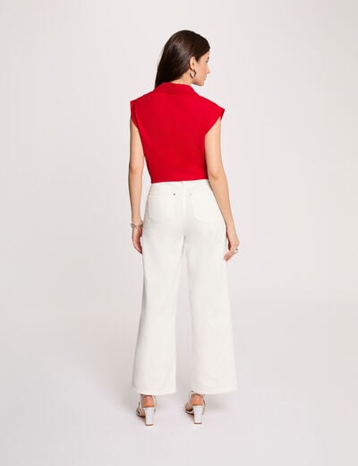 Mouwloze blouse rood vrouw