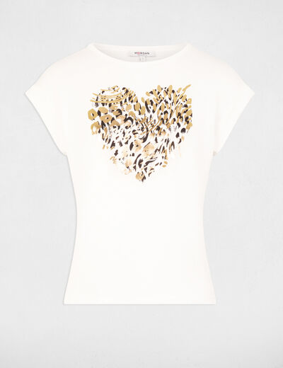 T-shirt manches courtes blanc femme