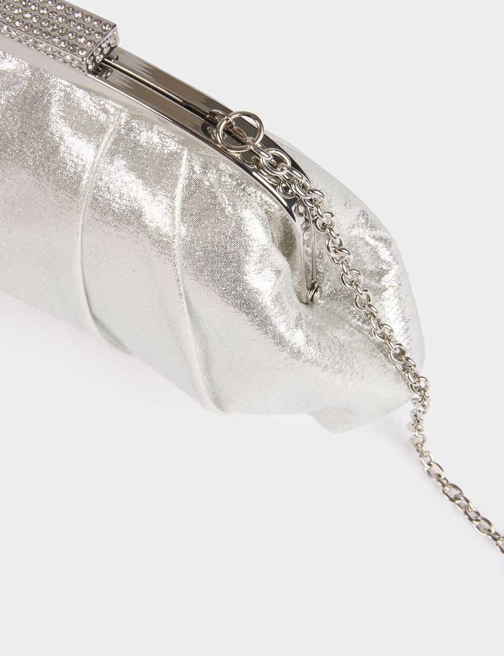 Pochette similicuir couleur argent femme