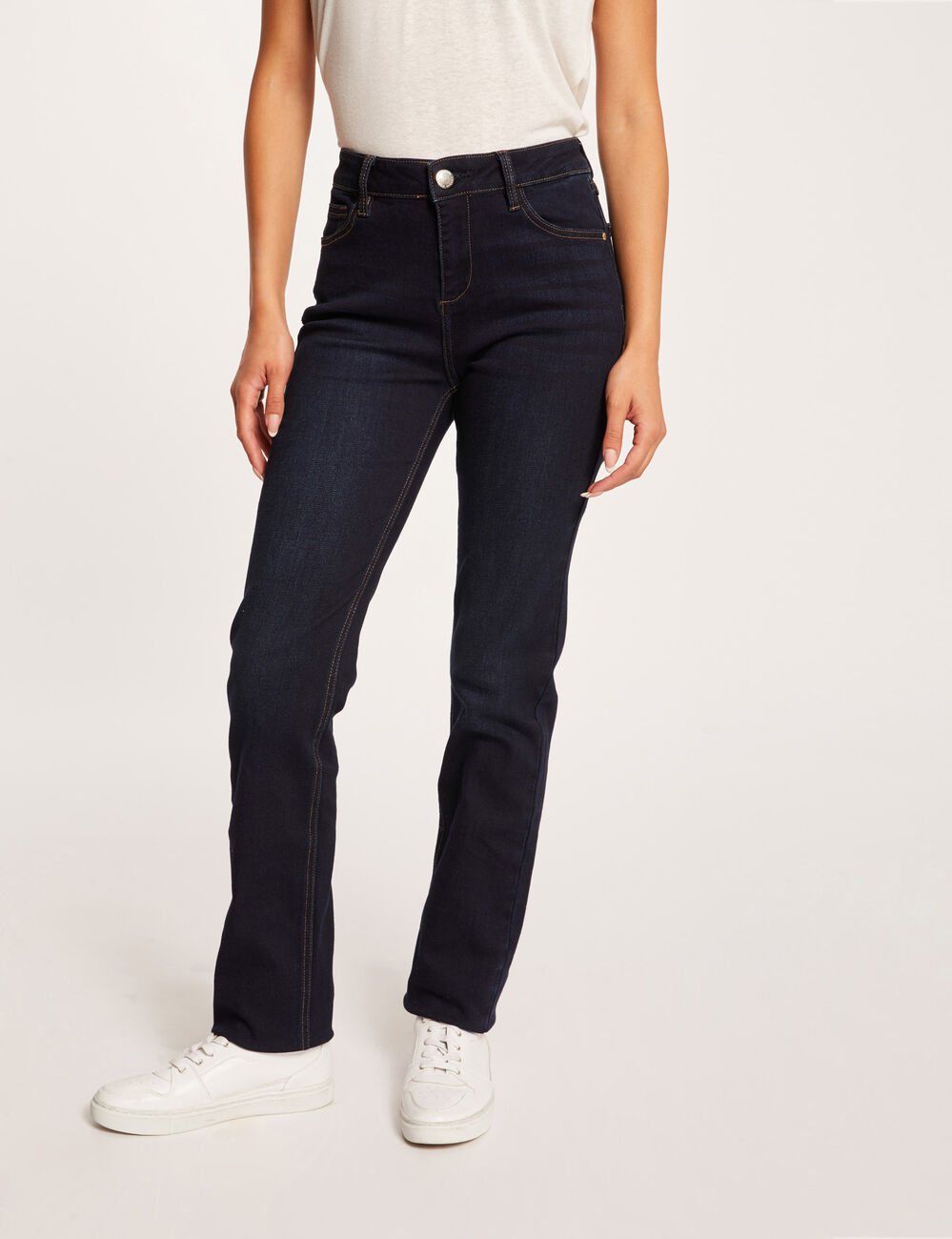 Jeans regular taille standard jean brut femme