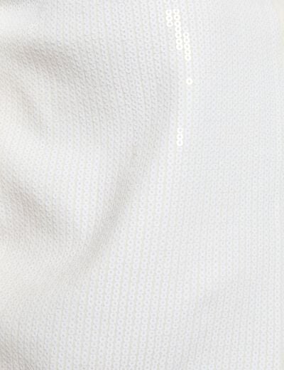 Vest met ronde hals en pailletten helder wit vrouw