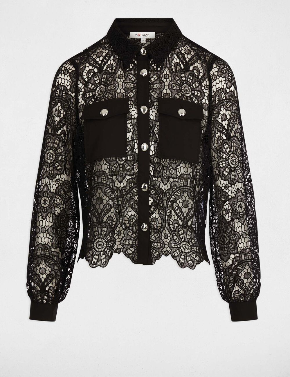 Overhemd met lange mouwen zwart vrouw