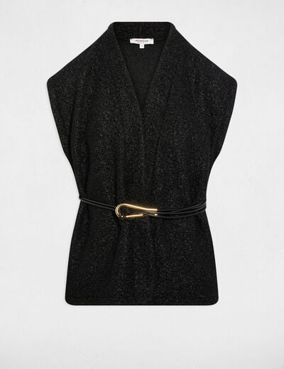 Veste sans manches noir femme