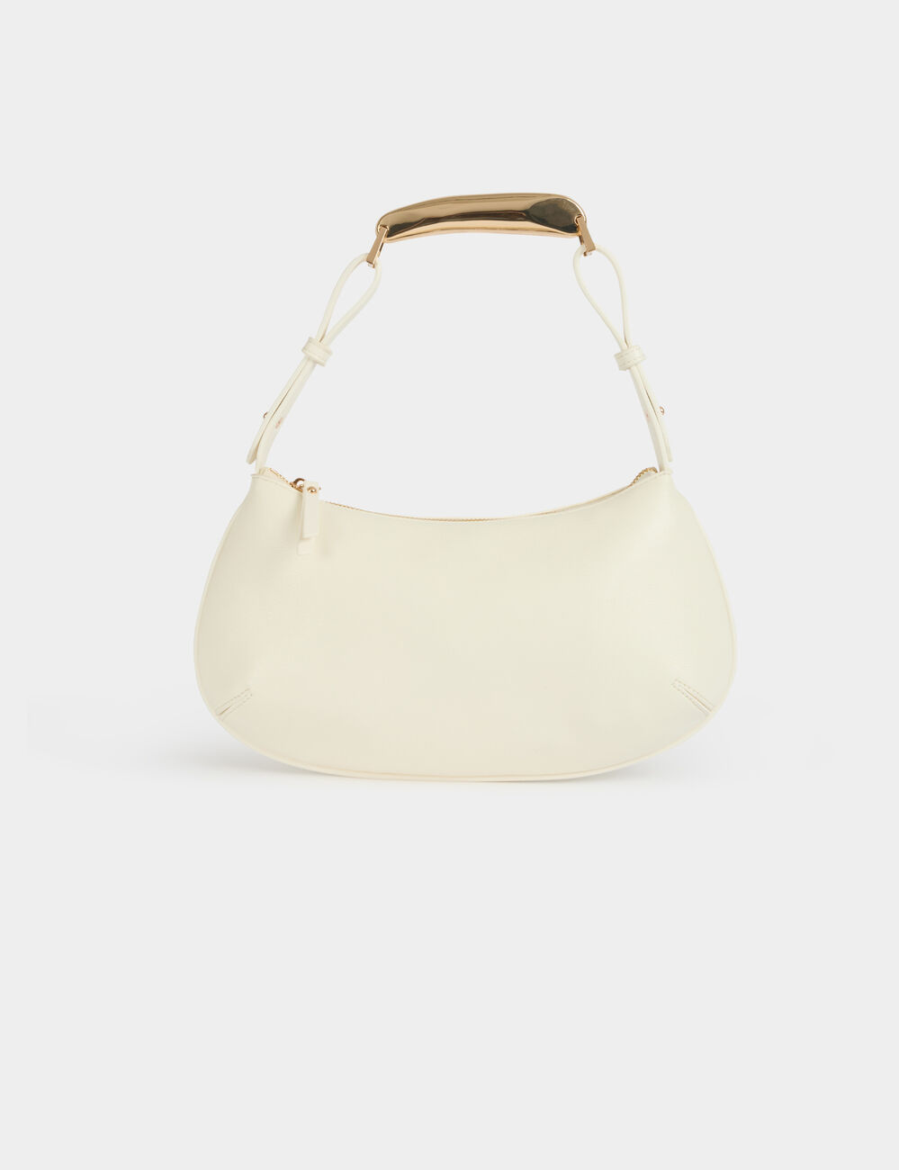 Tas met metalen handvat helder wit vrouw